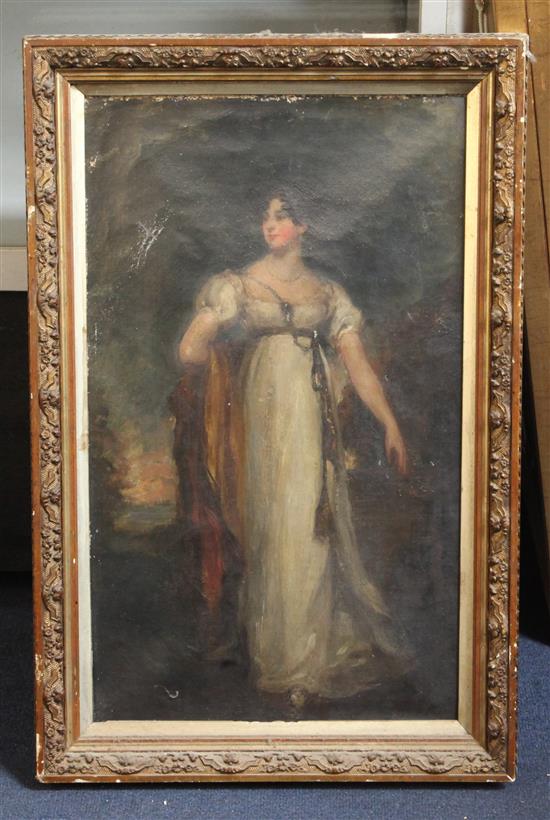Albert de Belleroche (1864-1944) after Reynolds Portrait of the Duchess of Cleveland 21.5 x 13in.